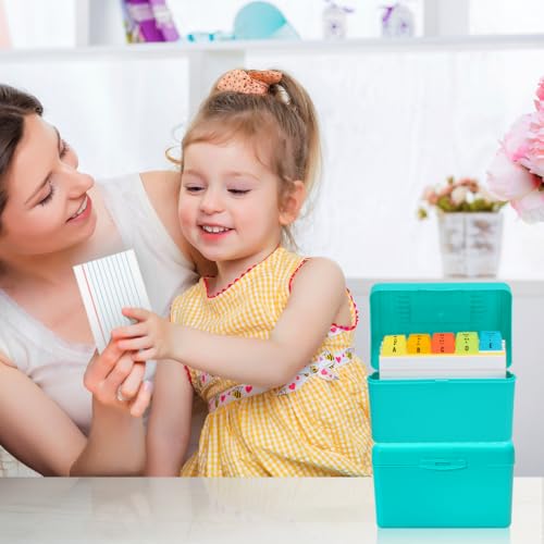 H4D 3x5 Index Card Holder with 100 Index Cards and 25 Dividers, Teal - color: Teal, size: 3"x5"