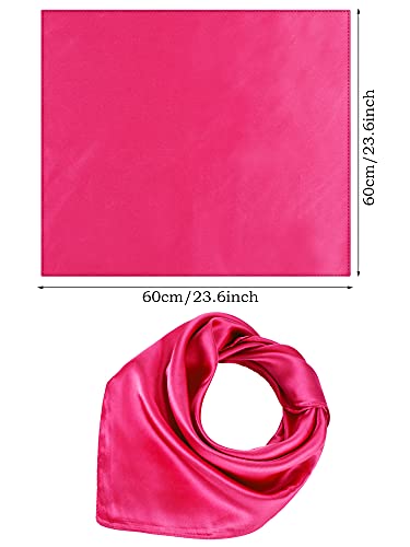 SATINIOR Square Neck Scarf Women - color: Light Red, size: 23.6 x 23.6 inches