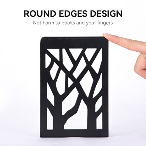 Book Ends, Bookends, Bookends for Shelves, Bookend, Book Ends for Heavy Books, Black Metal Book Shelf Holder Home Decorative, Book Stoppers for Shelves 3 Pair - size: Black-3 Pair