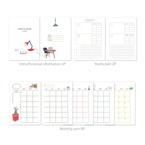 Monolike Ordinary days 4 Month Study Planner, Desk - Academic Planner, Weekly & Monthly Planner, Study plan - color: Ordinary days - Desk