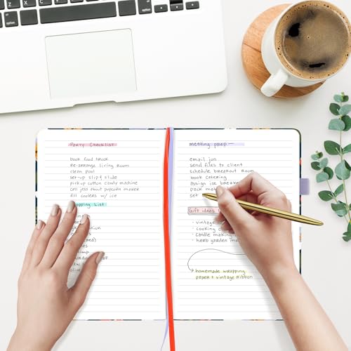 &And Per Se Lined Hardcover Notebook – A5 5.7"x8" College Ruled, 160 Pages, 100gsm Thick Paper – Aesthetic Journal for Women, Gift-Ready Planner, Everyday Writing Notebook (Garden Flowers) - color: g.Garden Flowers, style: Lined with Pattern