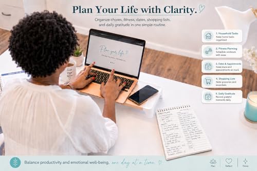 Undated 24 Hour Daily Planner with To Do List for Work & Personal Life - color: White-Hourly-R
