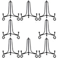 HENABLE 8PCS Premium Black Iron Plate Stands for Display 4 Inch, Decorative Solid Metal Plate Holders for Displaying, Mini Easel, Frame, Book, Card, Plaque, Bowl, Picture Stands for Display - size: 8PCS 4IN