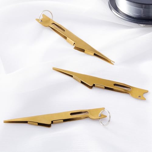 Deekin 3 Pcs Fishing Nail Knot Tying Tool Quick Tie Line Fly Tyer - color: Gold