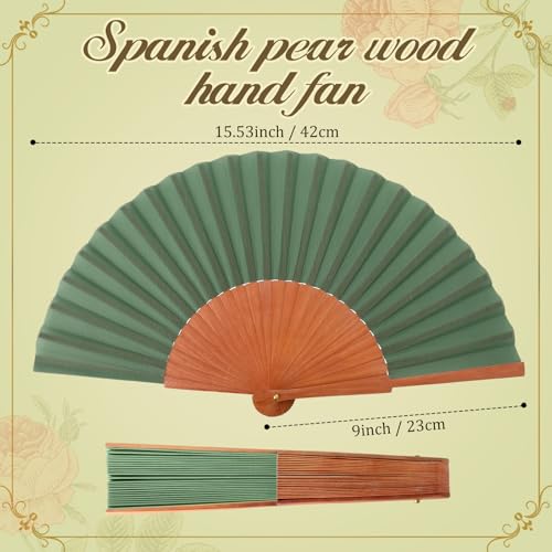 Blulu 6 Pack Silk Fans Handheld for Women Wood Frame,Colorful - color: Colorful