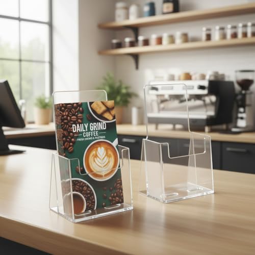 Azar Displays 252012 Acrylic Trifold Brochure Holder Plastic Counter top Organizer 10-Pack, Clear - size: 10-Pack, style: No Business Card Pocket