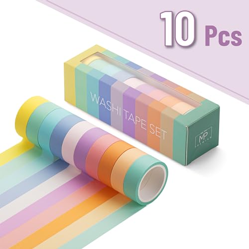Mr. Pen- Washi Tape Set, 10 Rolls, 5.5 Yards/Roll, Washi Tape for Scrapbook - color: Pastel Harmony