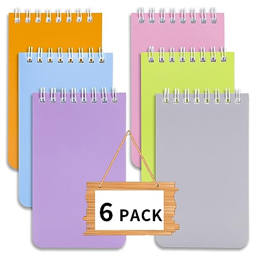 QiCheng 6pacs Pocket Notebook Mini Notepad Small Spiral Notebooks 3X5Inch - size: 6-2