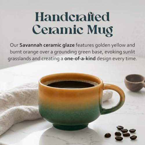 NOVA CERAMICS Amber Coffee Mug - 16 oz Ceramic Mug - Savannah - color: Savannah