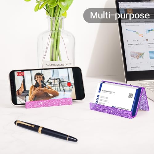 Rouidr 3 Pack Business Card Holder for Desk, Color - color: Color 3pcs
