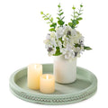 Hanobe Sage Green Decor Tray, Beaded Edge & Distressed Finish - color: Sage Green