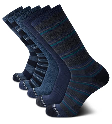 Nautica Mens Crew Socks 5 Pack Moisture Wicking Athletic Work & Dress Socks - color: Assorted