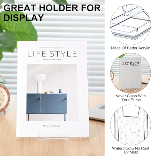12 Pack Acrylic Book Stand for Display Adjustable, 5.91in H - size: 5.91 x 6.1 x 3.15 Inch