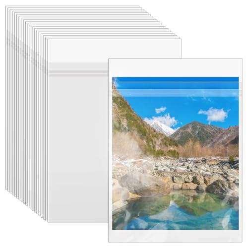 VOKOY 200 Pack 8 3/8 x 10 1/8 inches Crystal Clear Sleeves Storage Bags, Self Sealing Cellophane Bags Magazine Sleeves Protectors for 8x10 Photo Mats Art Prints Drawings - size: 8 x 10 Inch, style: 200 Pack
