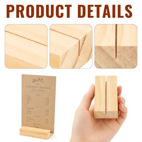 15Pcs 2.75x1.38 Inches Wood Table Number Stands, Wood Place Card Holders, Wooden Holders for Wedding, Ceremony, Birthday, Party, Home Decoration, Events (1mm Slots) - size: 15 Pcs- L 2.75"- Slots 1mm