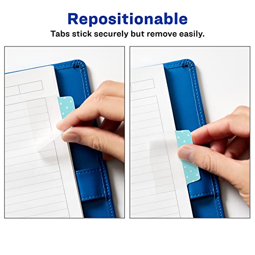 Avery Ultra Tabs, 2" x 1.5" Repositionable, 24 Assorted Tabs - color: Assorted Pastel Dots, size: 24 tabs, style: 24 tabs