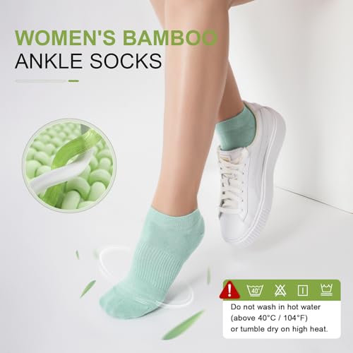 Women's Ankle Socks, 5 Pairs, Bamboo Rayon Ultra Thin Low Cut - color: Assorted 1, size: Medium