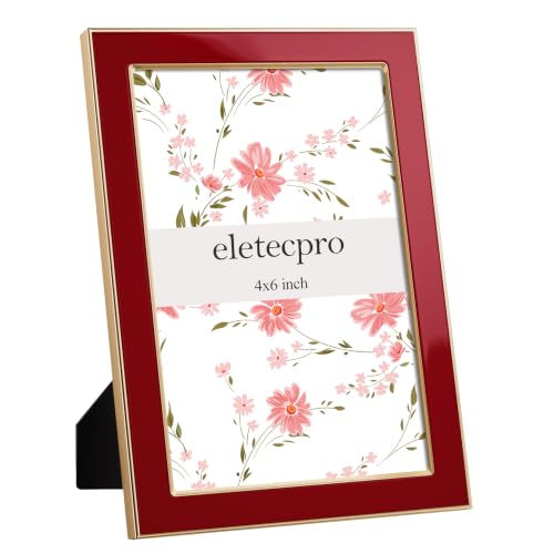 eletecpro 4x6 Enamel Picture Frame with Real Glass Cover, Red, 2-Pack - color: Red, size: 4x6