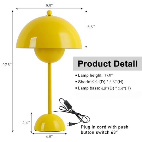 Creative Mid-Century Modern Bud Table Lamp for Home&Office, Lemon Yellow - color: Lemon Yellow