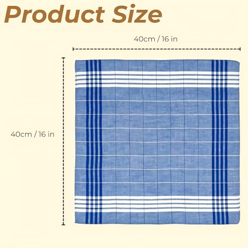 12 Pack Men's Handkerchiefs for Men Classic Assorted 16 Inch Large Mens Pocket Square Hankies Gents Hankerchieves