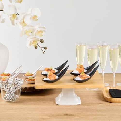 Restaurantware Black Melamine Teardrop Tasting Spoon, 4.3 In, 10 Pack - color: Black