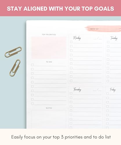 Lamare Weekly Planner Notepad – Premium Undated Weekly To Do List Notepad - color: schedule pink