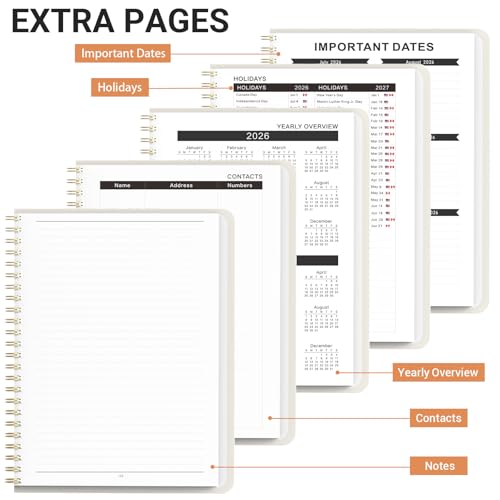 Academic Planner 2026–2027, Weekly & Monthly Calendar Planner, July 2026 – July 2027, Hardcover A5 (6.3" x 8.5") Agenda with Tabs, School Planner for Students & Teachers, Smiley Face - color: Smiley Face, size: A5