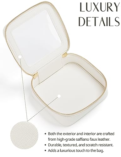 Popvibe Small Clear Makeup Bag for Purse, Travel Cosmetic Case, White, Mini - color: White, style: Mini Chic