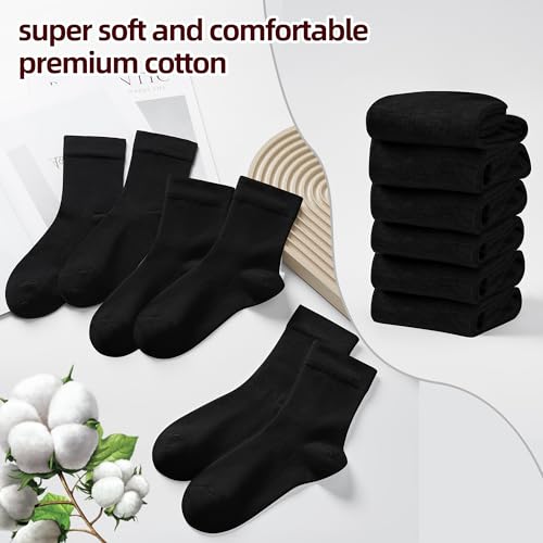 Corlap Women's Thin Above Ankle Socks-6Pairs Cotton Bootie Dress Crew Socks - color: 6 Pairs 3white+3black, size: 6-9