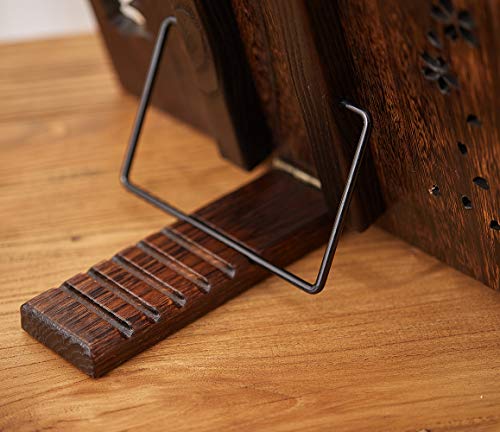 Book Stand with Page Clips, Foldable Reading Rest Holder, Portable Desk Bookrest, Cookbook/Tablet PC/Music Document Stand, Adjustable Wood Reading Frame (Chinese Knot, 11.8 x 8.7 inches) - color: Chinese Knot, size: 11.8 x 8.7 inches