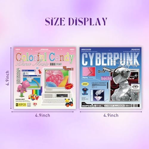 2 in 1 Sticker Book, Cyberpunk Retro Futuristic - color: Retro-futuristic 2in1