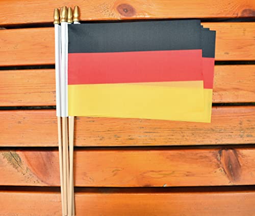25Pack Small Germany Flag Handheld Mini German Flag on Stick 5x8 Inch - color: Germany