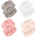 Chuangdi 4 Pairs Wrist Bands for Washing Face Microfiber,Stylish Colors - color: Stylish Colors