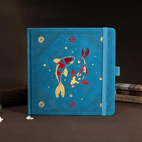 TIEFOSSI Dotted Square Journal Notebook 160 Pages for Women & Men(8 x 8) - color: Deep Blue, size: Square-Dotted