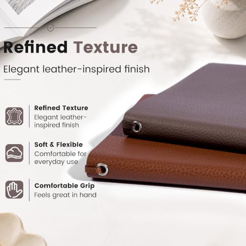 CAGIE College Ruled Journal for Men & Women, Softcover A5 Leather Notebook - color: Taupe, size: 1 Pack