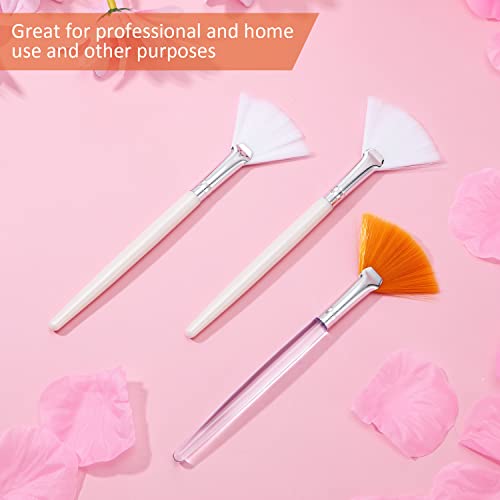 Maitys 9 Pieces Facial Fan Mask Brushes, White, Yellow - color: White, Yellow