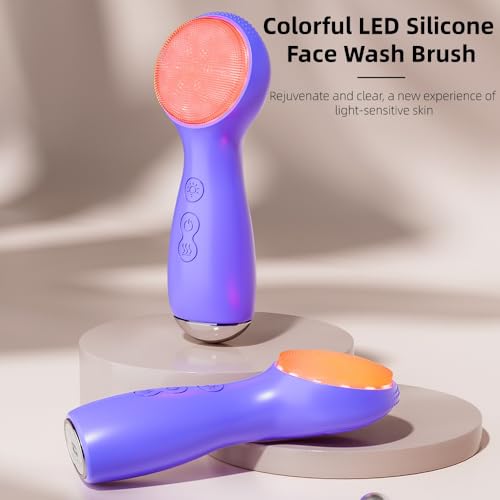 Electric Silicone Facial Brush for Deep Cleansing & Massage (Purple) - color: Purple