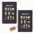 2 Pcs Funny Coffee Cat A5 Spiral Notebook Journal Cute Cats Gifts for Women - color: Multicolour 0181