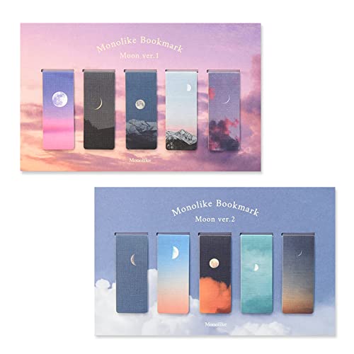 Monolike Magnetic Bookmarks Moon ver.1 + ver.2, 10 Pieces - color: Moon Ver.1 + Ver.2