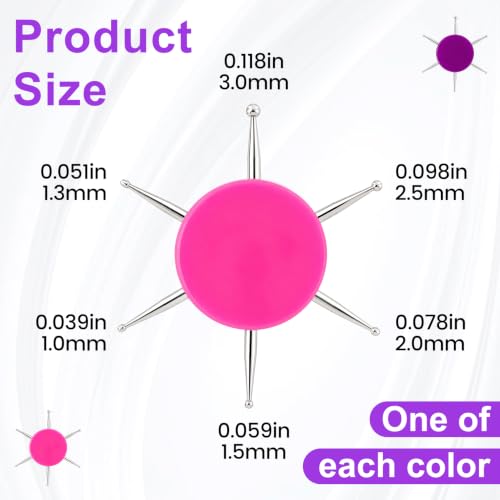 2pcs Nail Dotting Tool, 6-in-1 Metal Dotting Tool Nail Art, 2 Colors - color: Purple, Pink, 2pcs