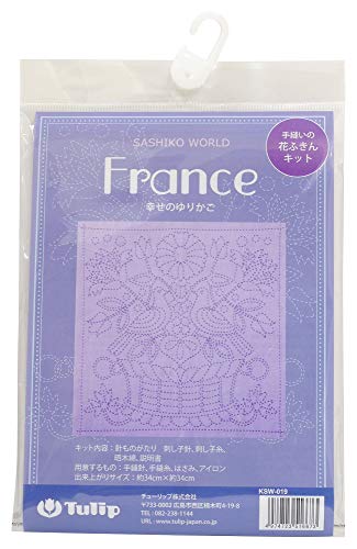 Tulip SASHIKO World Embroidery Kit Purple France Happy Cradle KSW-019