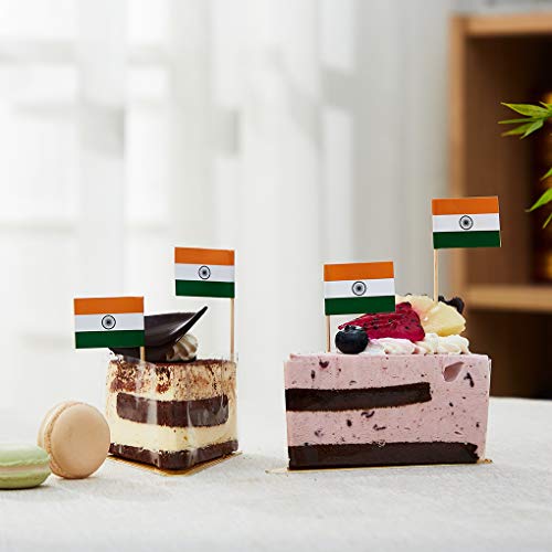 mflagperft India Toothpick Flags 100 Pack, Indian Flag Cocktail Picks - color: India