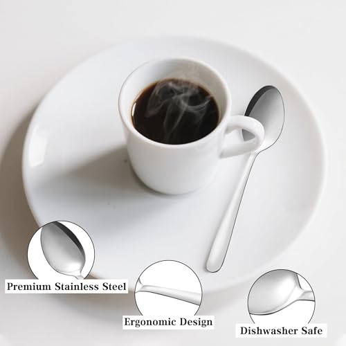 Pleafind 36Pcs Coffee Spoons, 4.7 Inch Spoons Silverware, Stainless Steel Tea Spoon, Mini Spoon, Mirror Polished Teaspoons for Home, Kitchen, Restaurant, Dishwasher Safe - size: 36 Pcs 4.7'' Silver Coffee Spoons