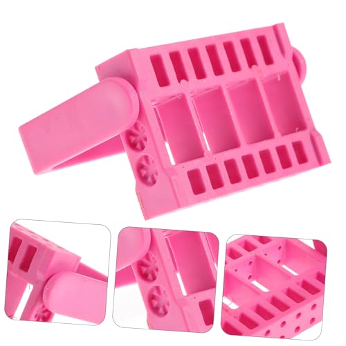 Beaupretty Nail Grinding Head Holder Manicure Grinding Tool Box with 16 Slots Portable Nail Drill Holder Organizer Case for Drill Heads Art Tools Storage Home Salon Use