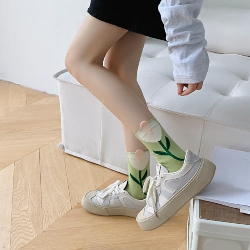 OTAODKA Cute Cotton Socks for Women Novelty Ankle Athletics Sock - color: 5 Pack Flowers B