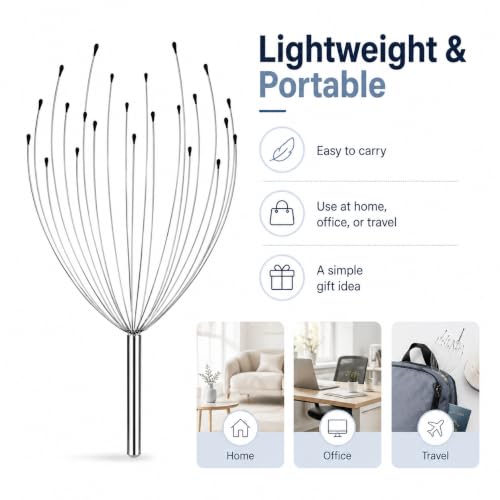 Head Scratcher Scalp Massager, Manual Metal Claw Hair Care Tool for Adults