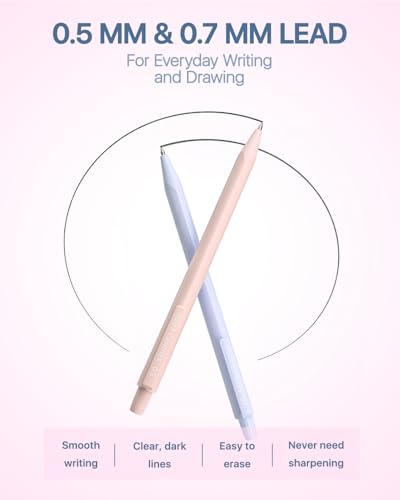 Four Candies Cute Mechanical Pencil Set, 0.5mm & 0.7mm Point, 12-Count Pack - style: 12PCS 0.5 + 0.7 mm