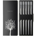 IQCWOOD 18/10 Stainless Steel Chopsticks, 5 Pairs, Silver - color: Auspicious Cloud Pattern