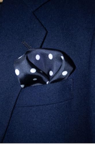 Royal Silk Polka Dot Pocket Square - 17" Handkerchief - 12mm Silk Twill - 100% Silk - color: Black