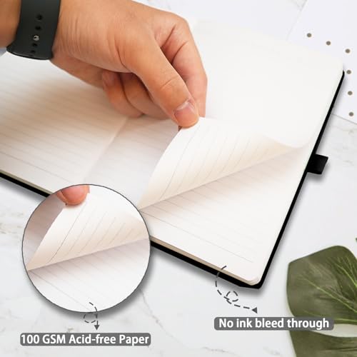 Heture Hardcover Notebooks, A5 Lined Journals Notebook for Writing 160 Pages, 8.2 x 5.5 inch, Classic Ruled Notebooks for College/Work/Travel (Black, 8 Pack) - color: Black, size: 8 Pack